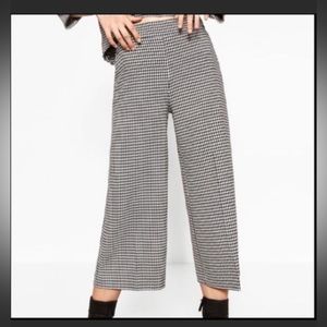Zara houndstooth knit high waisted flare  pants